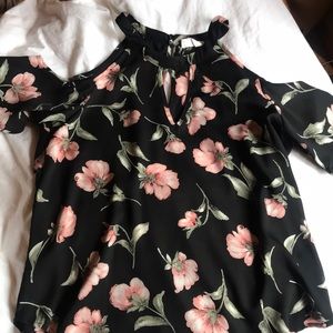 Floral shirt with cut off sleeves